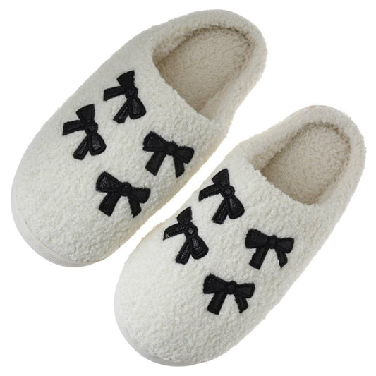 BOW PATTERN COZY HOME SLIPPER, LVFS 035