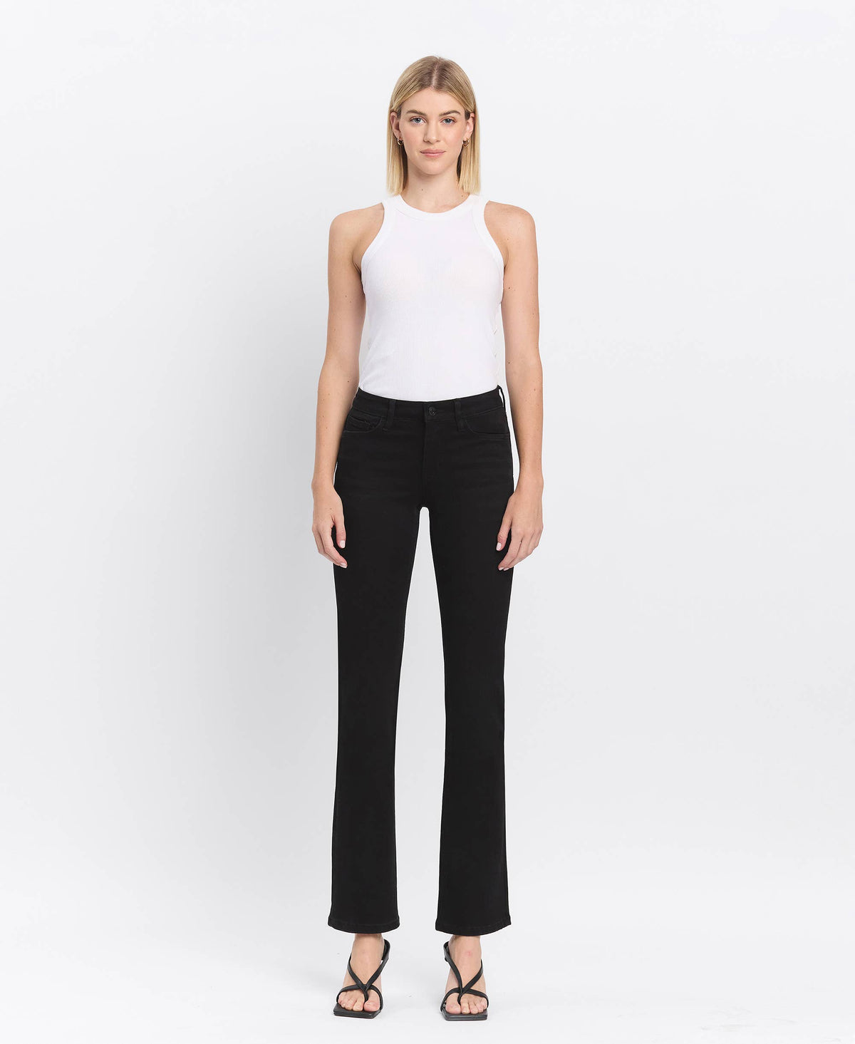 MID RISE FULL LENGTH BLACK BOOTCUT JEANS LV1171