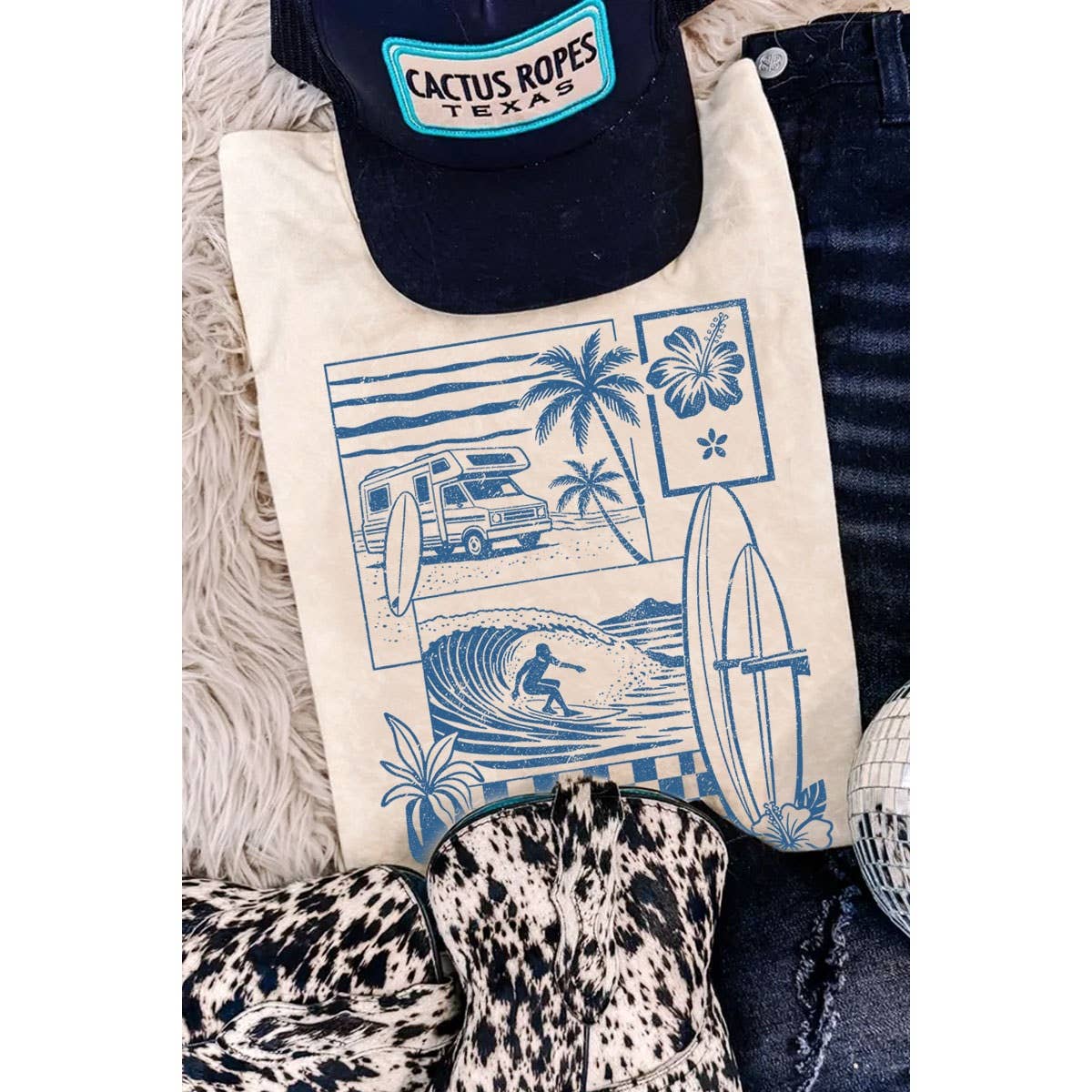 STAY SALTY ENJOY THE RIDE OVERSIZED MINERAL GRAPHIC TEE