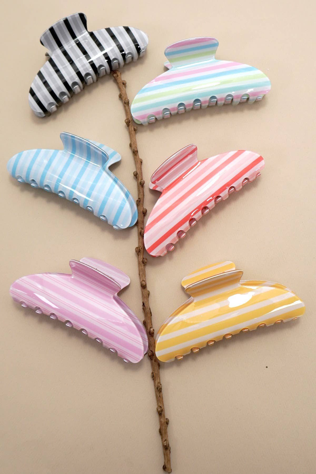 Stripe Claw Clip